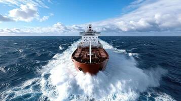 A large ship traveling through the ocean photo