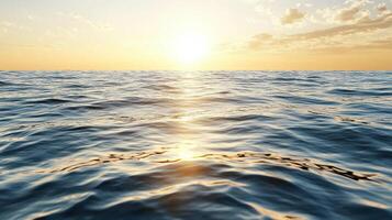 The sun is setting over the ocean in this image photo