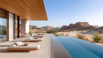 The view from the pool at the desert resort photo