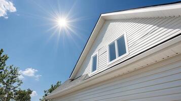 A house with a sun shining through the window photo