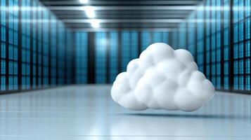 A cloud is sitting in front of a data center photo