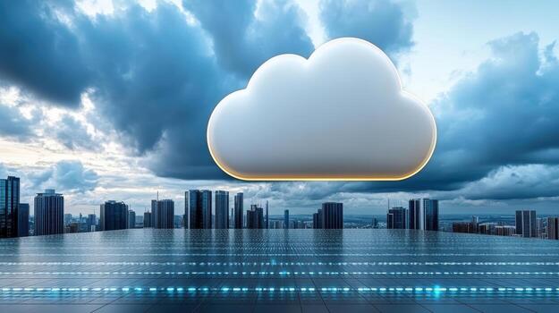 Cloud computing in the city photo
