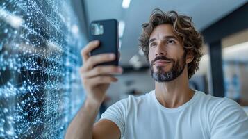 A man taking a selfie with his phone photo