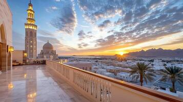 The view from the balcony of a mosque in oman photo