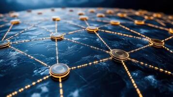 The world is connected to each other with many connections photo