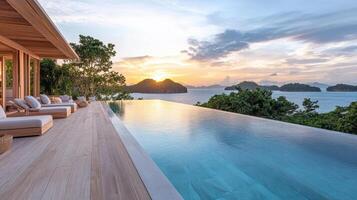 The infinity pool at the infinity resort in thailand photo