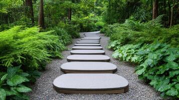 Stepping stones in a garden photo