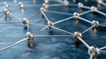 A network of metal balls connected to each other photo