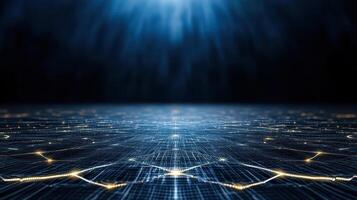 Abstract background of a futuristic network with lines and dots photo