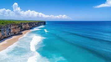 The beach and cliffs of bali photo