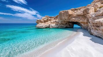 The beautiful beach of the island of crete, greece photo
