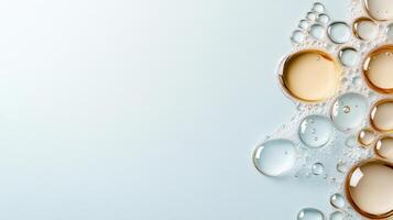 Oil bubbles on a white background photo