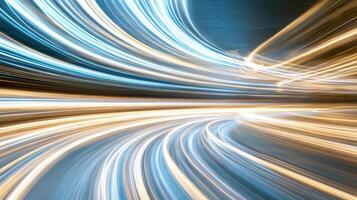 Abstract light trails on a highway photo