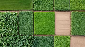 A field of green and brown crops photo