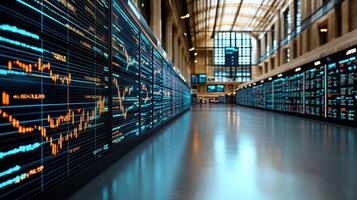 An image of a stock market trading floor photo