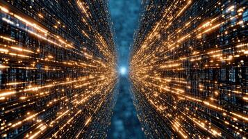 A tunnel of light and data photo