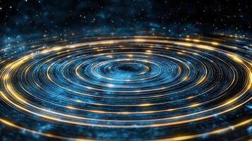 A circular pattern of light and dark blue circles photo