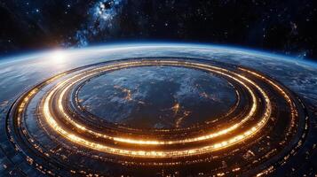 An image of a futuristic space station photo