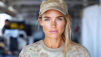A woman in a military uniform photo