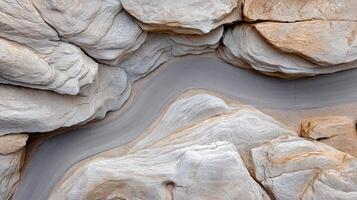 An aerial view of a road in a canyon photo