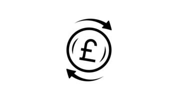money exchange dollar to euro to pound sterling line art animation 2d for investment concept , simple financial or salary symbol animated footage motion graphic illustration design video