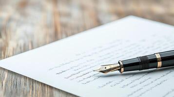 A fountain pen on a letter photo