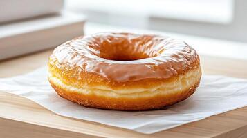 A donut on a table photo