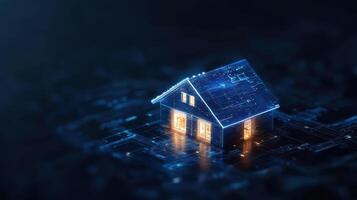 Home automation concept with house on a network photo