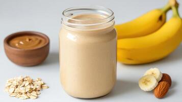 Banana peanut butter smoothie photo