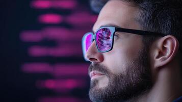 A man wearing glasses and a beard photo