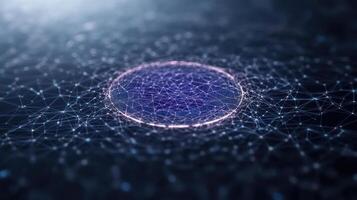 A circle with a network of dots around it photo