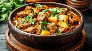 Kiev beef stew with potatoes and parsley photo