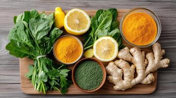 The ingredients for a healthy diet photo
