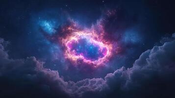 A nebula in the sky with clouds photo