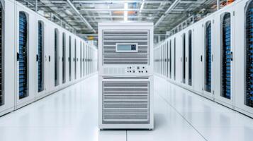 A large server room with many servers photo