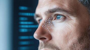 A man with a dot on his face photo