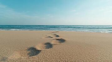 Footprints on the beach photo
