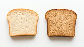 Fresh bread comparison showcasing white and whole grain varieties, highlighting texture photo