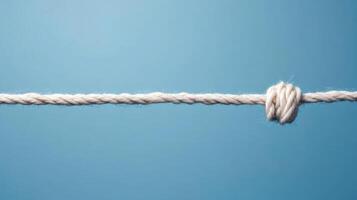 A rope tied to a blue background photo