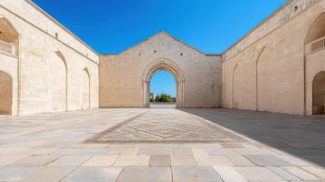 The courtyard of the church of the apostles in sicily photo
