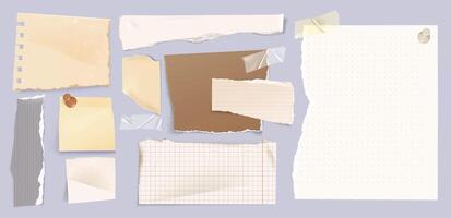 Torn paper Realistic Original Set vector