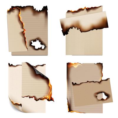 Burned paper Realistic Set