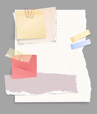 Torn paper Realistic composition