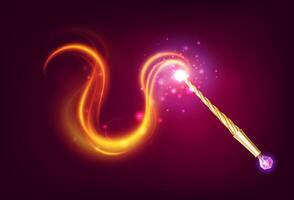 Magic Wand Realistic with Gradient Background vector