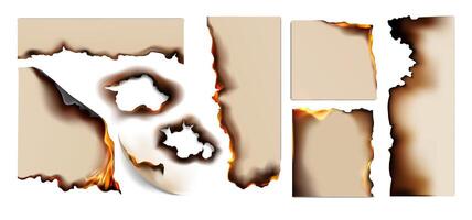 Burned paper Realistic Original Set vector