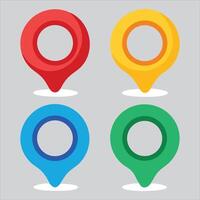 Set of Map Location Pins vector