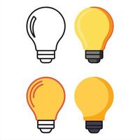 Light Bulbs with On and Off States in Yellow and Black vector