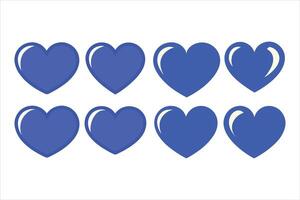 Blue Heart Icons with Gradient Effects vector