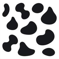 Random Black Blob Shapes on White Background vector
