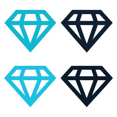 Blue and Black Diamond Shapes with Outline Variations